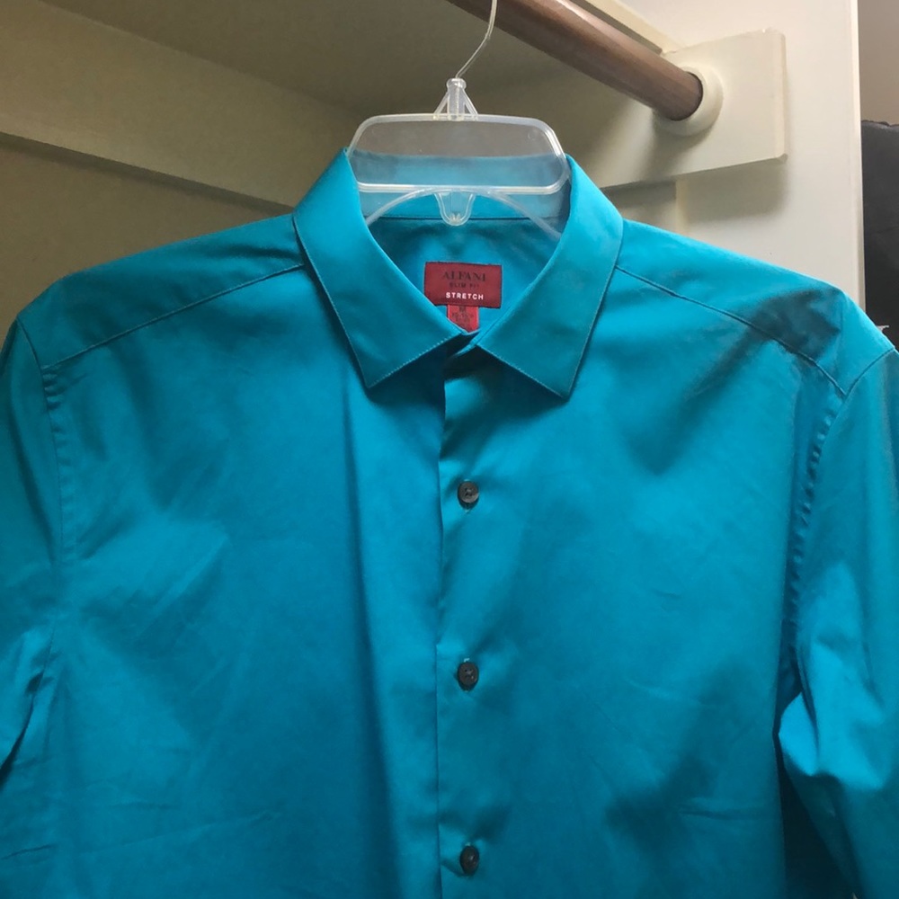 Alfani Men’s New Shirt 15.5 32-33 Turquoise